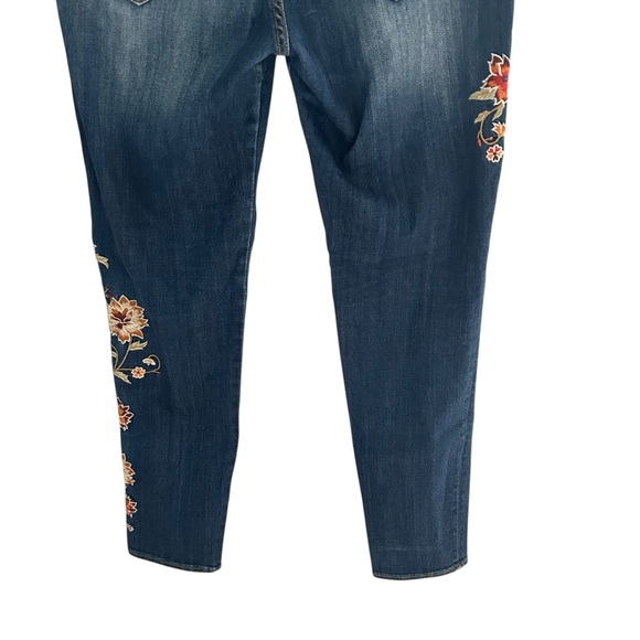 Driftwood Jackie Floral Embroidered Mid-rise Skinny Jeans Dark Wash Denim Sz 31 - Picture 6 of 10